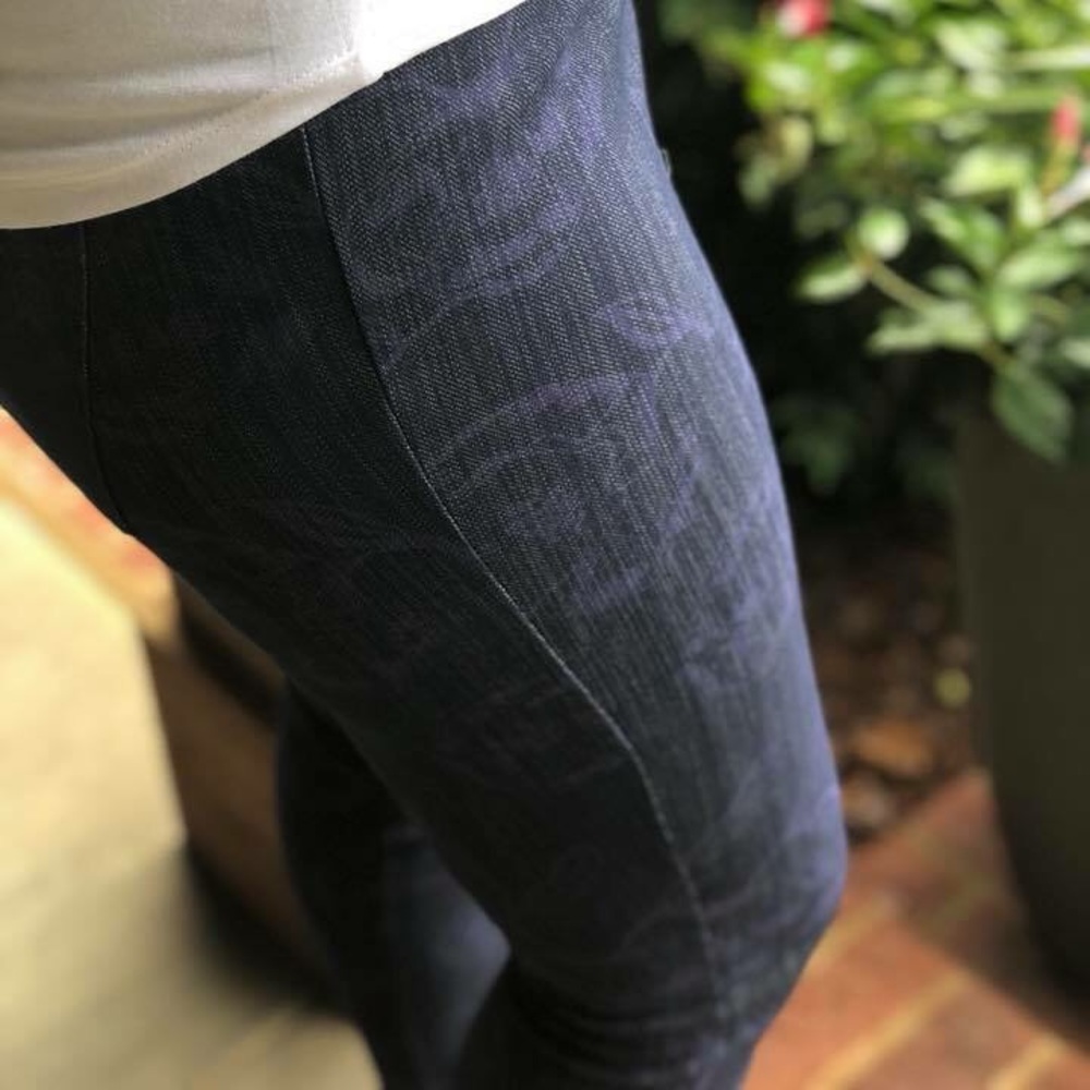 Knit Jeggings Denim Rinse Floral